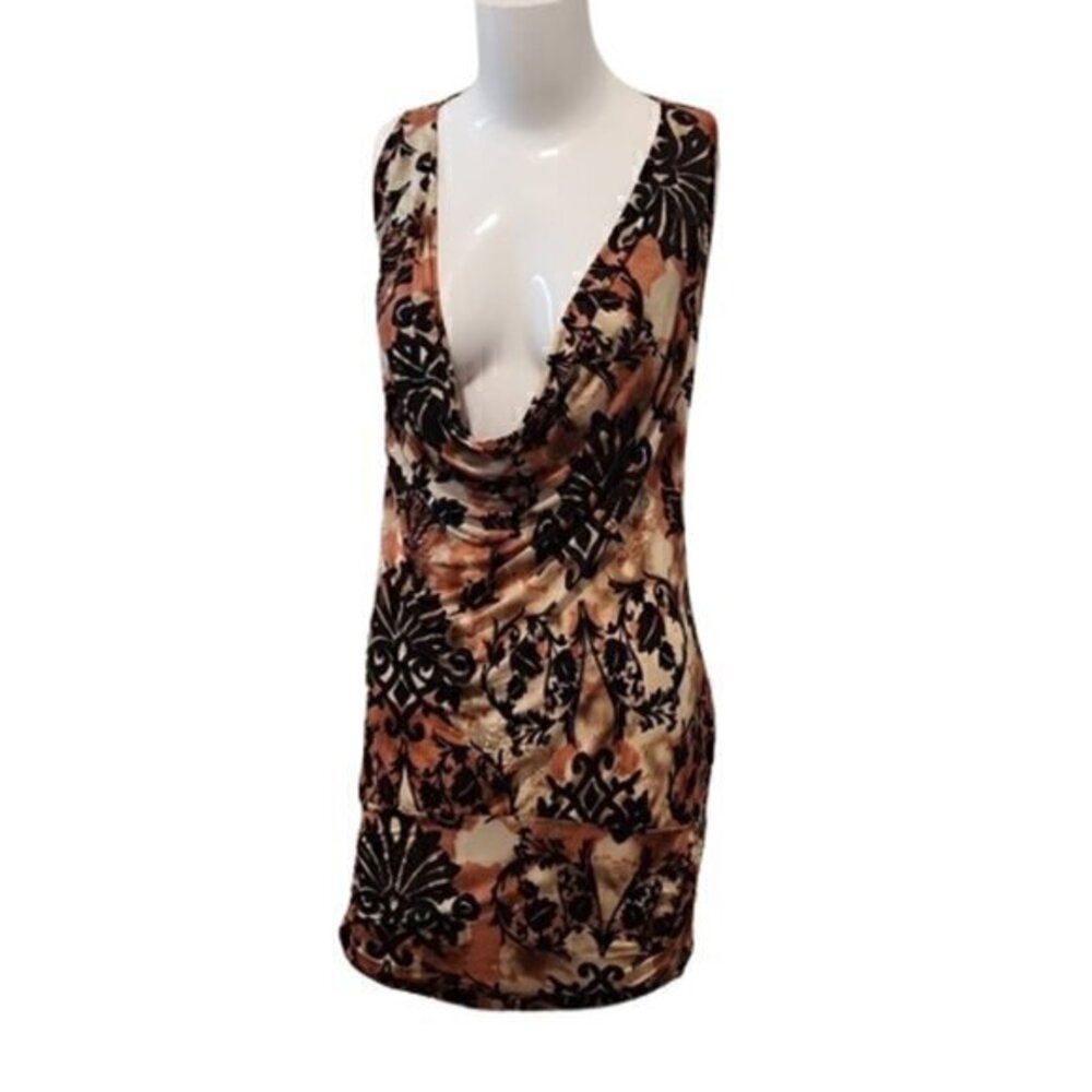 [Charlotte Russe] Brown and tan fitted dress